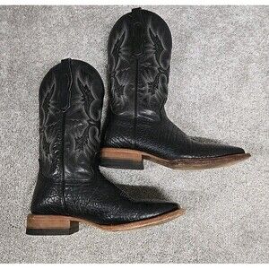 Alfa Western Leather Cowboy Boots Black Men’s Size 28 EE/ US 10 / FITS 9 READ